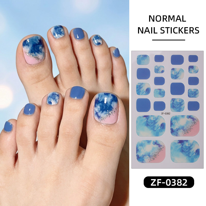 Nail Art Full Design - 22Tips Gradyan Mermer Tırnak Çıkartmaları Yapışkanlı