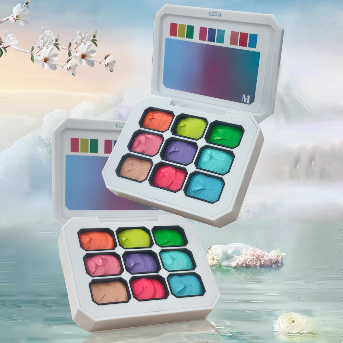Nail Art Halal - 1 adet 9 renkli Katı Oje