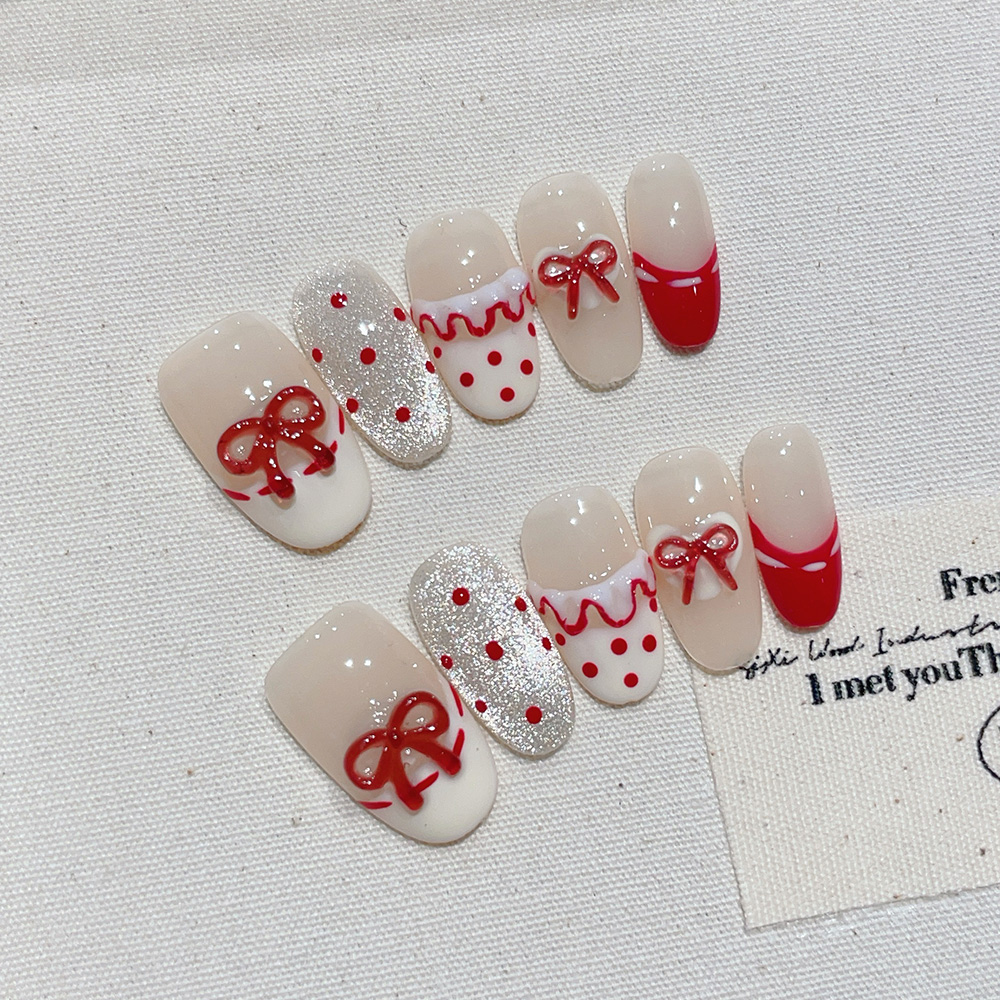 Nail Art Oval - 10 adet Kısa Oval El Yapımı