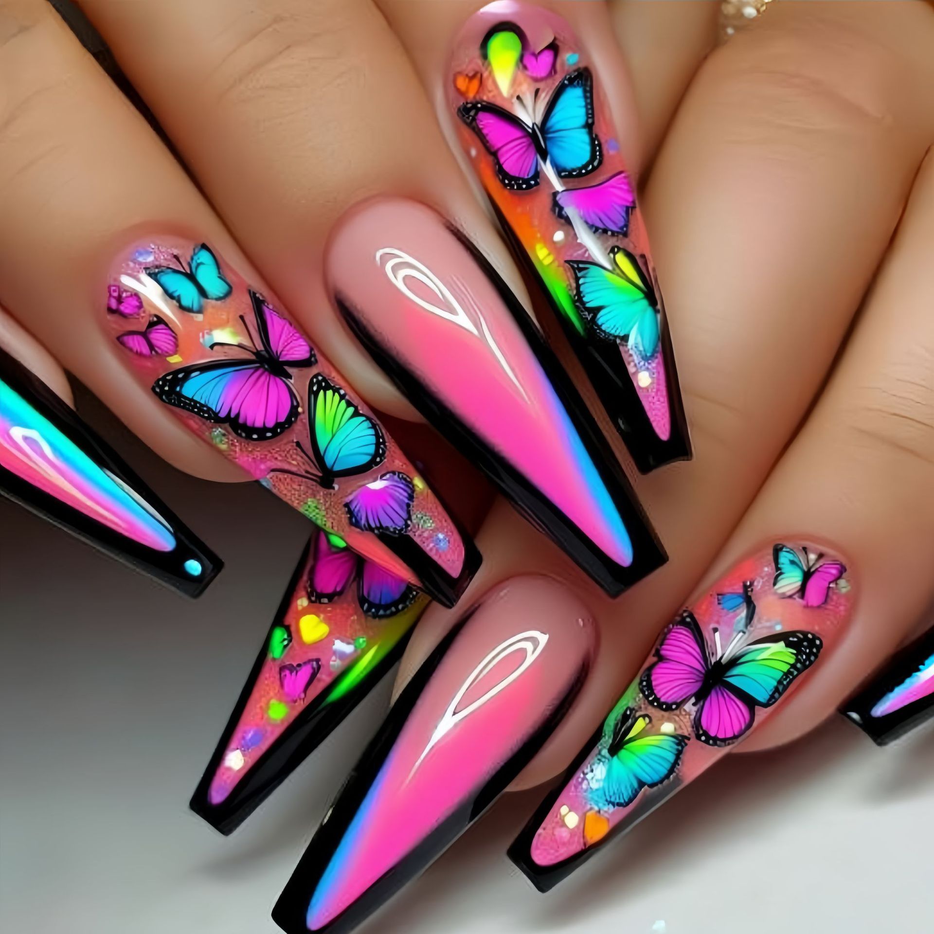 Nail Art Wedding - Kadınlar için kısa, orta uzunlukta, gradyan