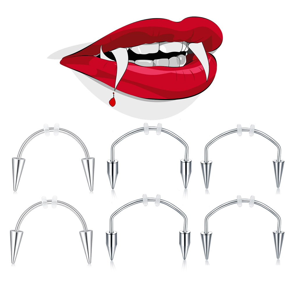 Nail Art Vampire - WKOUD 2 adet Piercing kaplan dişleri