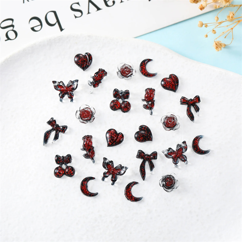 Nail Art Vampire - 50 adet vampir çivi aksesuarları karışık