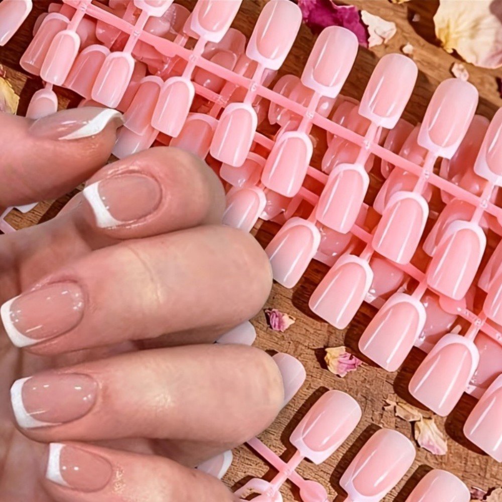 Nail Art Natural - 120 Adet Kısa Kare Fransız Uçlu