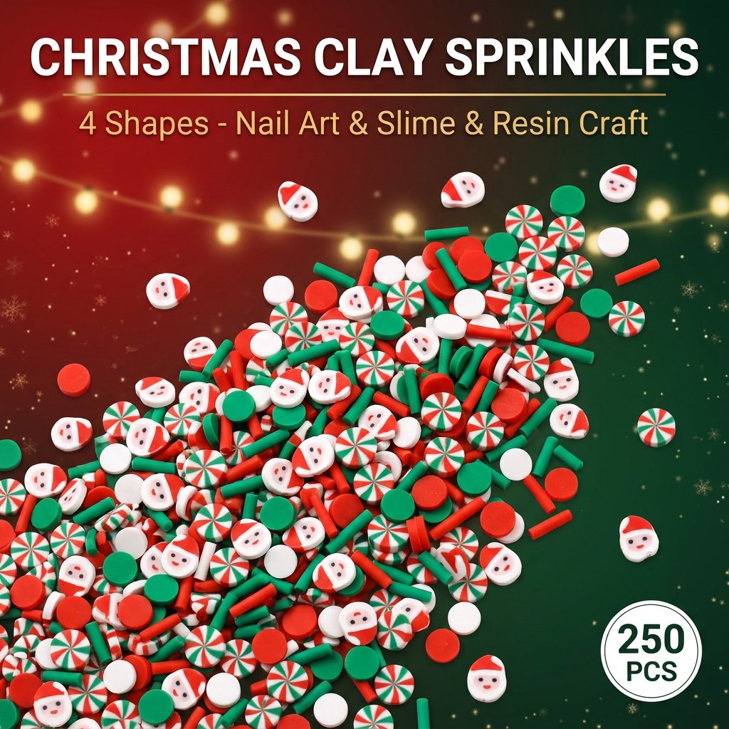 Nail Art Wedding - 250 adet Noel Polimer Kil Süsleri