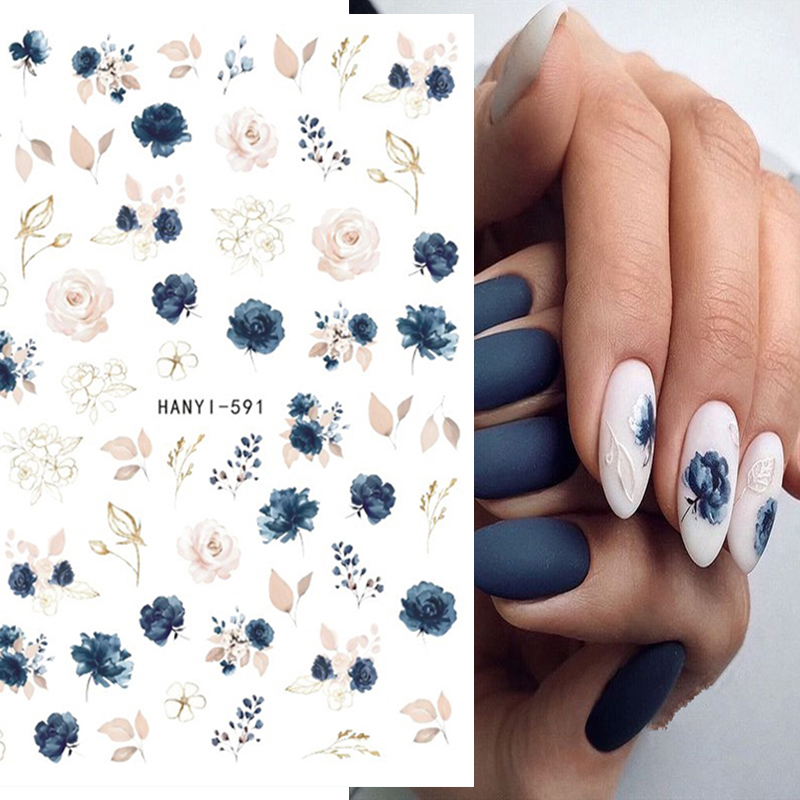 Nail Art Elegant - 3d Nail Art Çıkartmaları Zarif Beyaz