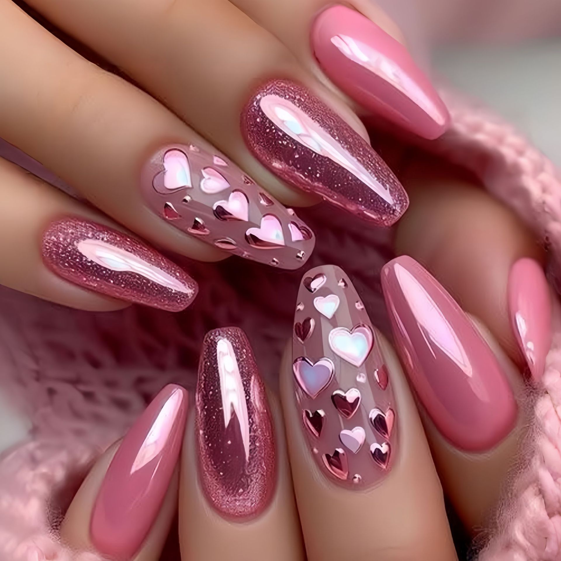 Nail Art Wedding - Orta uzunlukta yapay tırnaklar, düğün, Sevgililer