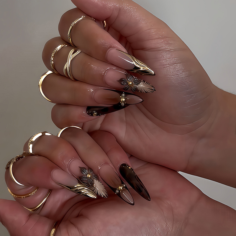 Nail Art Full Design - 24 Adet Fransız Pembesi Tasarımlı Takma