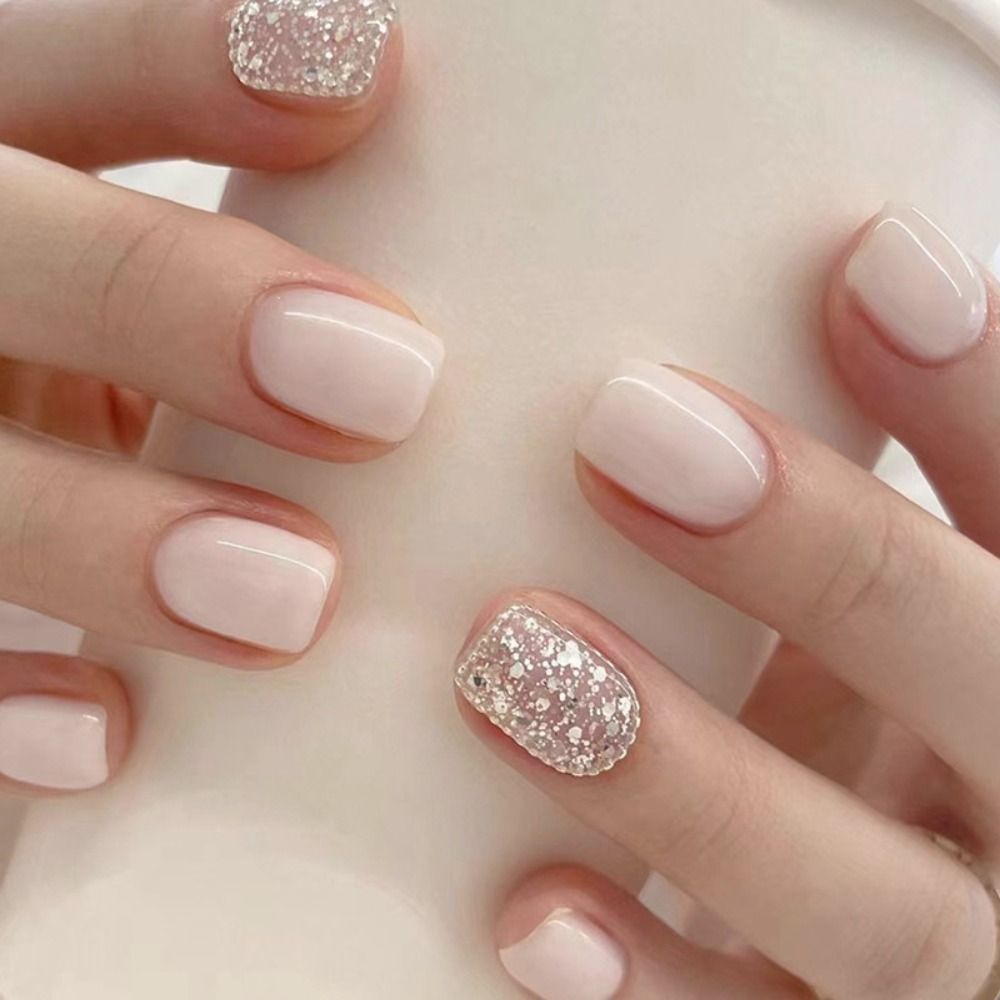 Nail Art Full Design - Kısa kare fransız sahte tırnak basın
