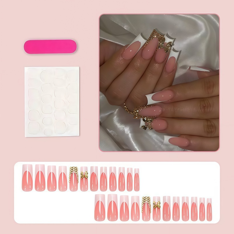 24 parçalı altın fiyonk desenl - Nail Art Elegant incelemesi ve fiyatı