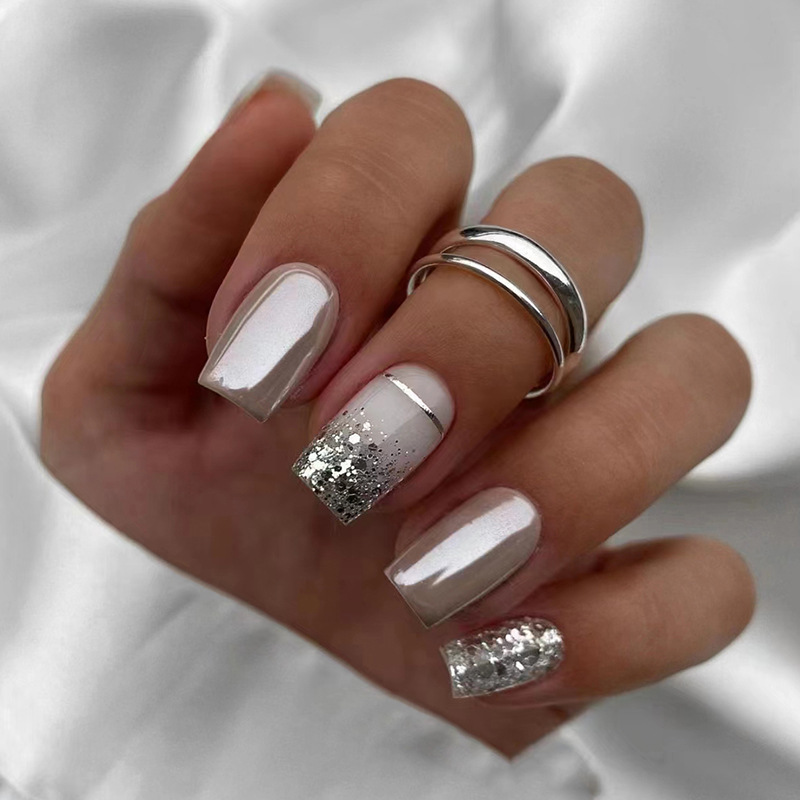Kadınlar için kısa kare takma  - Nail Art Full Design incelemesi ve fiyatı