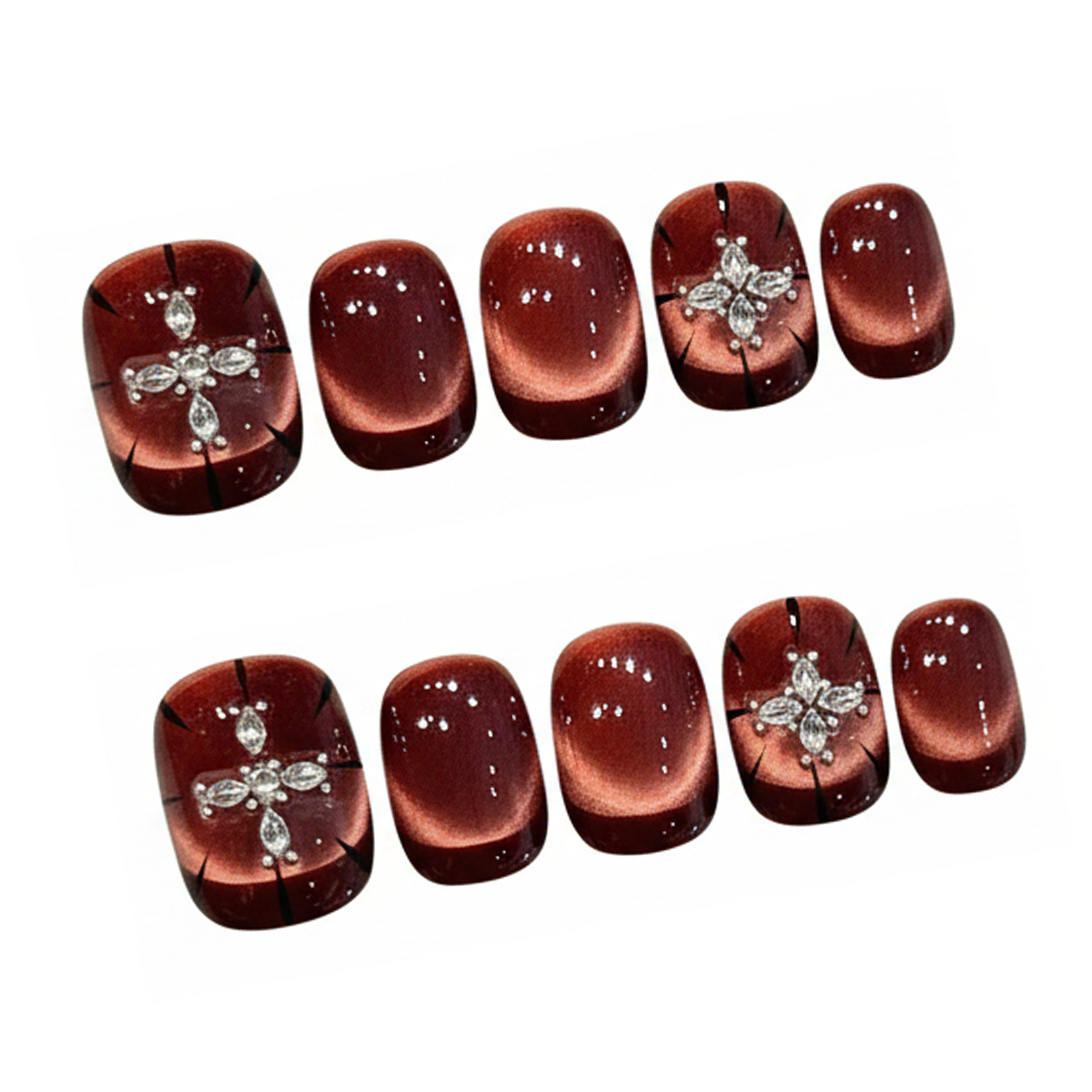 10 adet Şarap Kırmızısı Kedi G - Nail Art Elegant incelemesi ve fiyatı