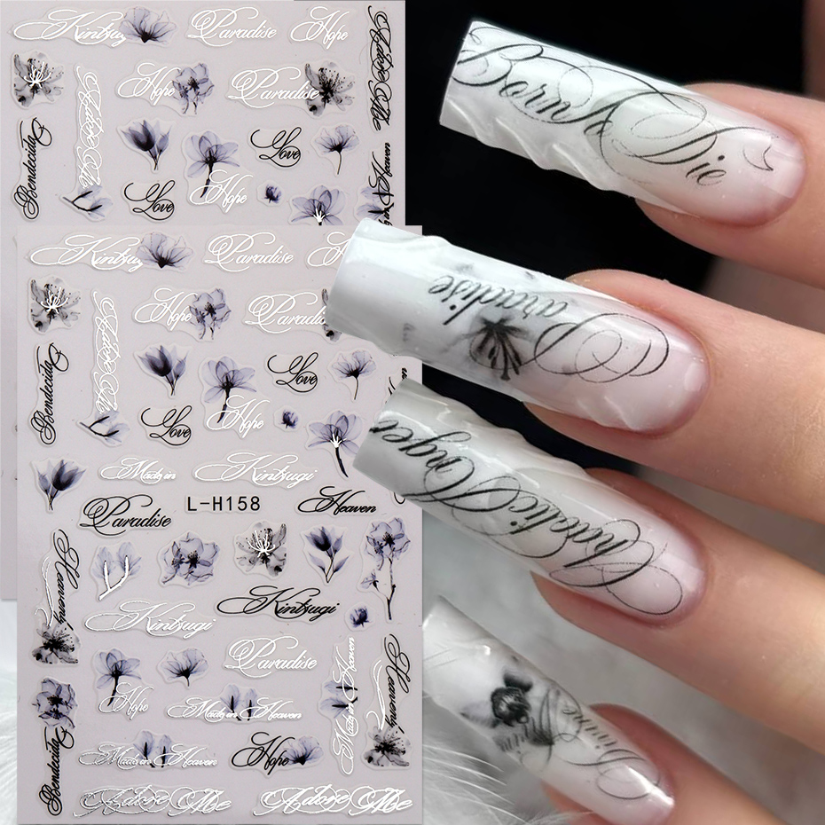 Mürekkep Çiçek İngilizce Yazıl - Nail Art Elegant incelemesi ve fiyatı