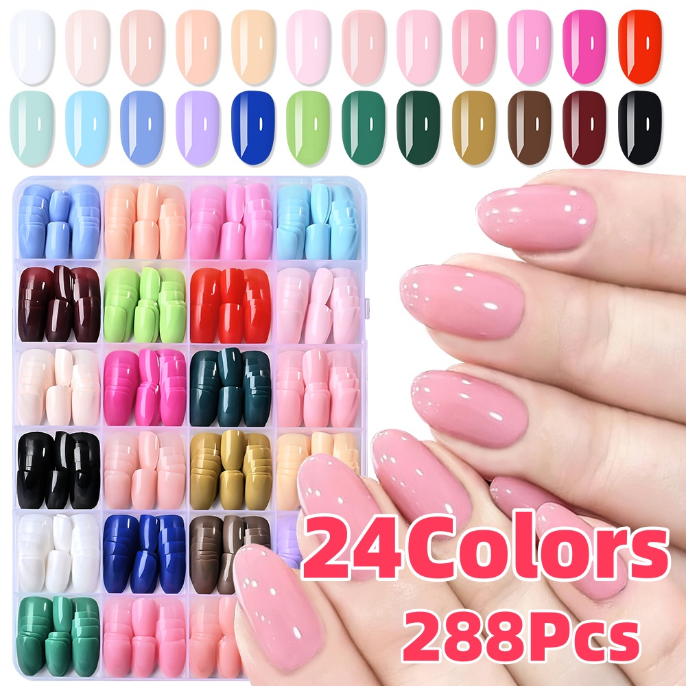 24 Renk (288 adet) Renkli Kısa - Nail Art Oval incelemesi ve fiyatı