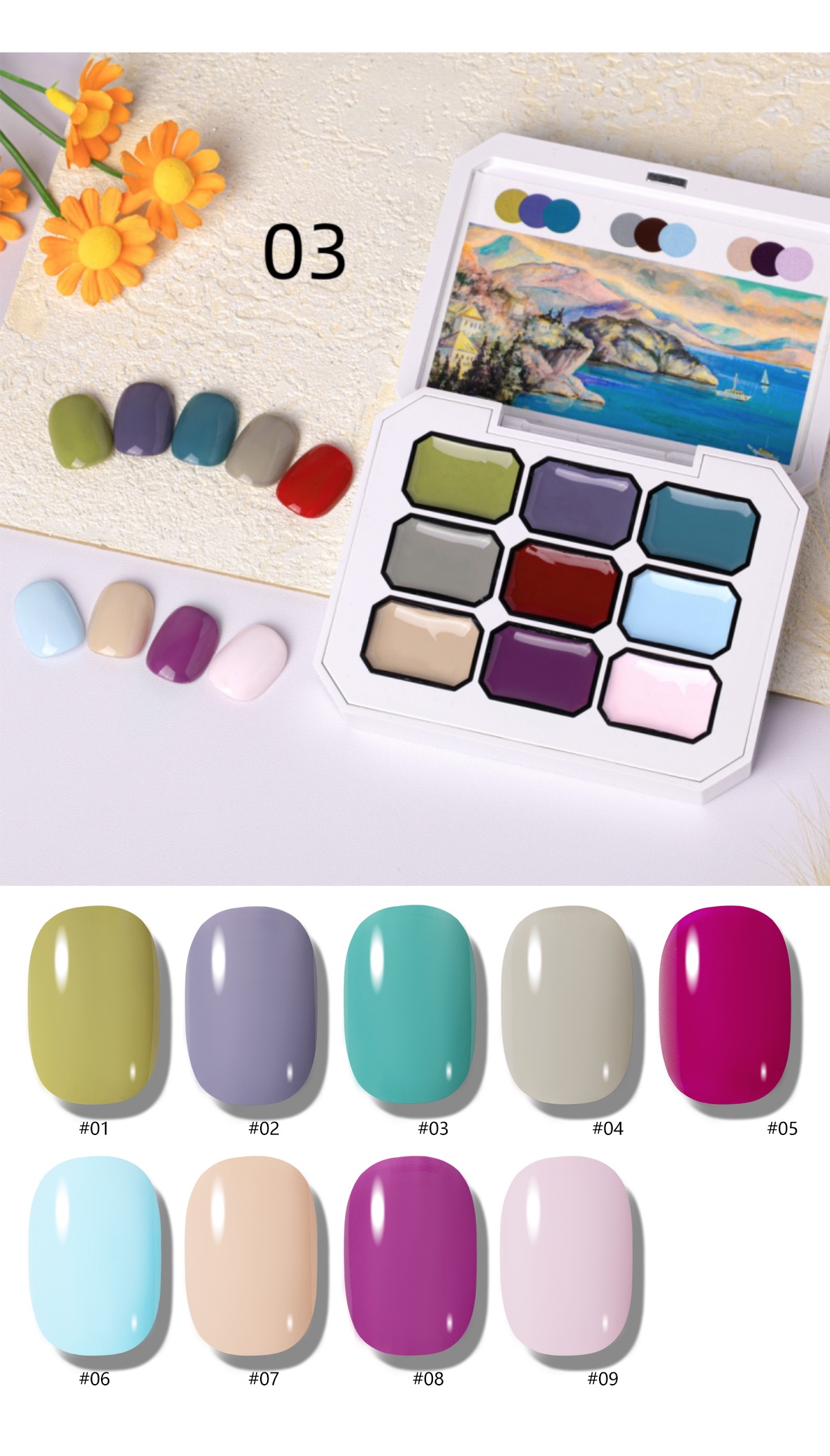 1 adet 9-Grid Renkli Boyama Je - Nail Art Halal incelemesi ve fiyatı